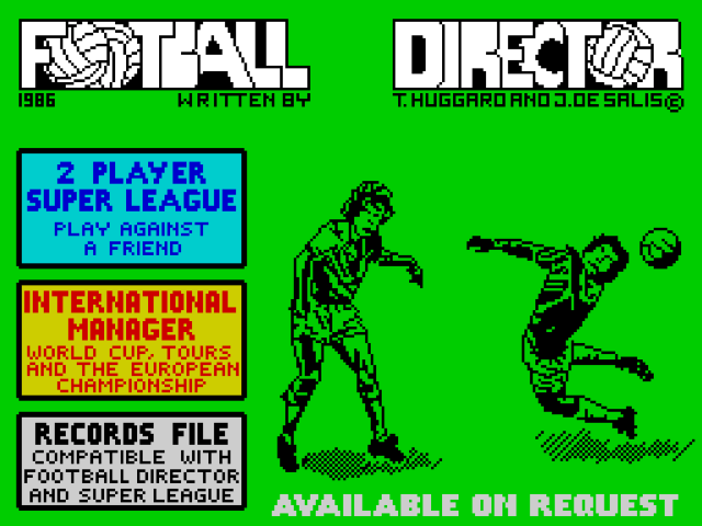Football title screen for ZX Spectrum